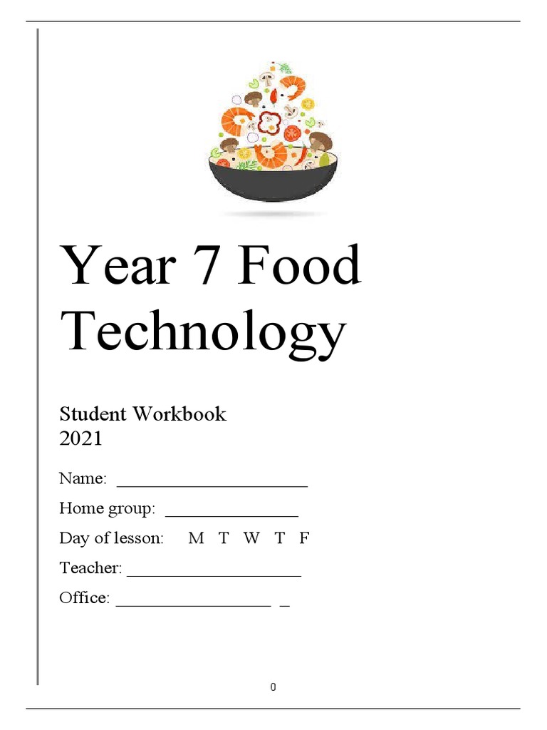 Year 7 Food Technology Workbook 2021 | PDF | Teaspoon | Cooking