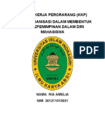 Kertas Kerja Perorarang (KKP) Peran Organisasi Dalam Membentuk Jiwa Kepemimpinan Dalam Diri Mahasiswa