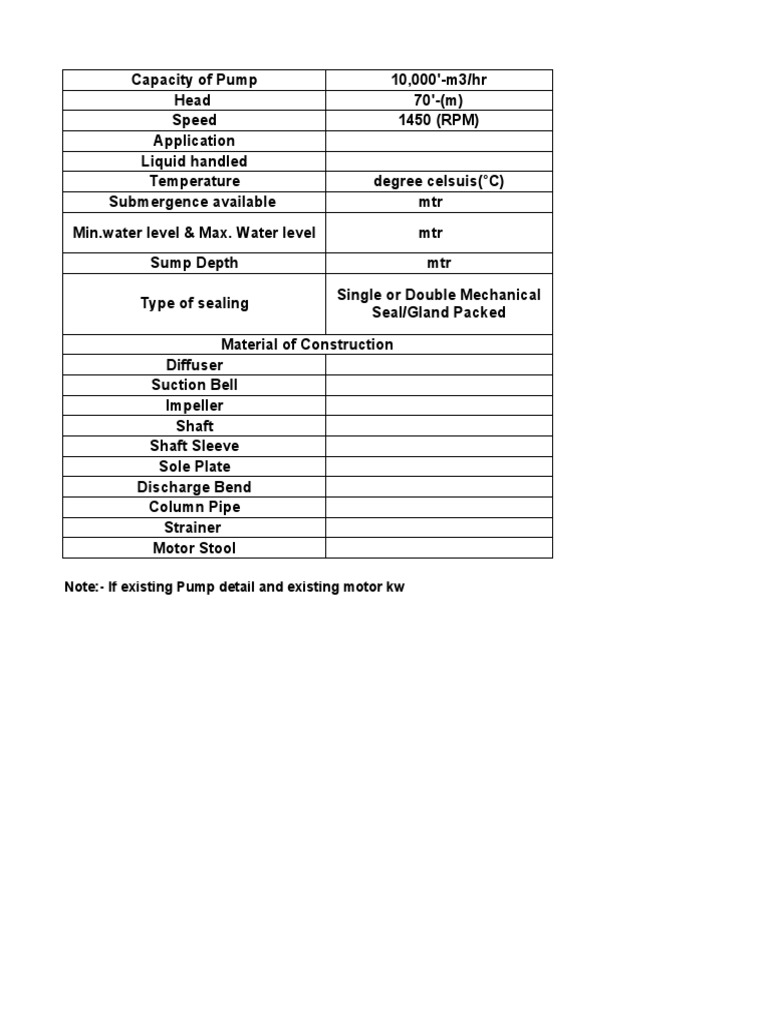 Vertical pump query pdf pump manufactured goods