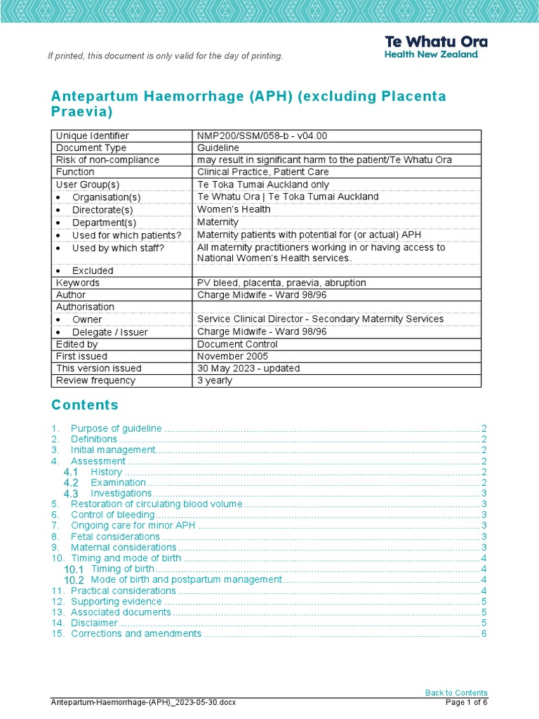 Antepartum Haemorrhage Download Free Pdf Childbirth Pregnancy
