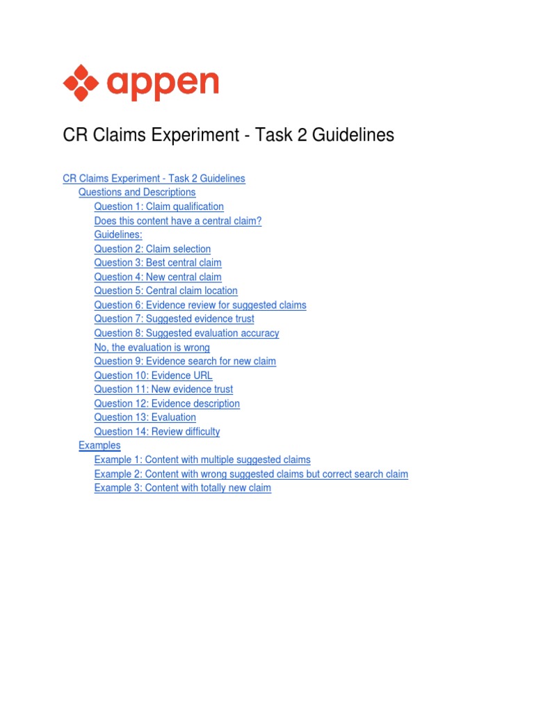 CR Claims Experiment Task 2 Guidelines V.LF Descargar gratis PDF