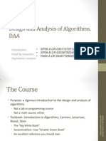 Design and Analysis of Algorithms. DAA: Proof by Induction Asymptotic Notation