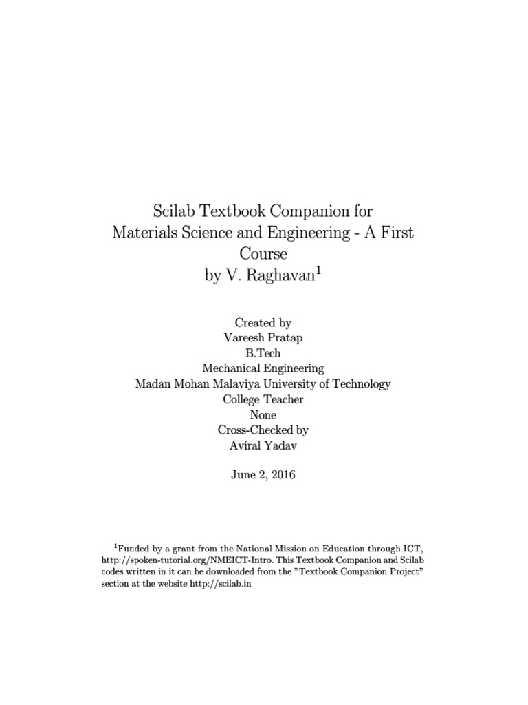 Materials Science and Engineering A First Coursev Raghavan PDF