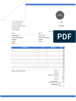 Wide Margin Excel Invoice Template