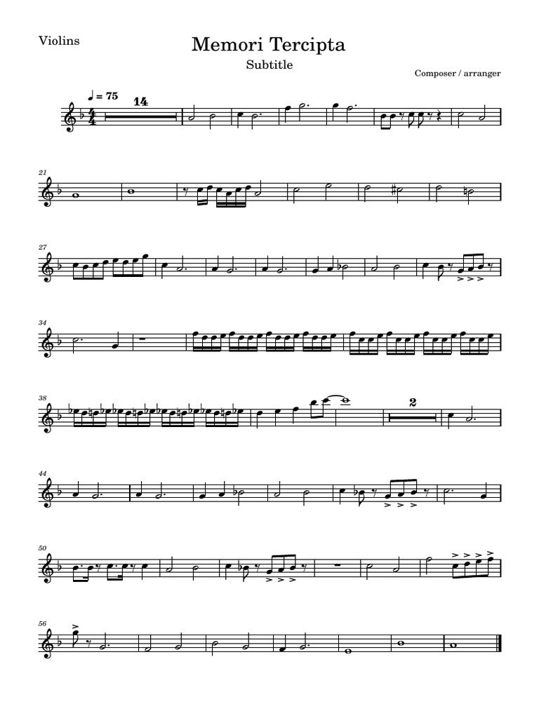 Memori Tercipta-Violins | PDF