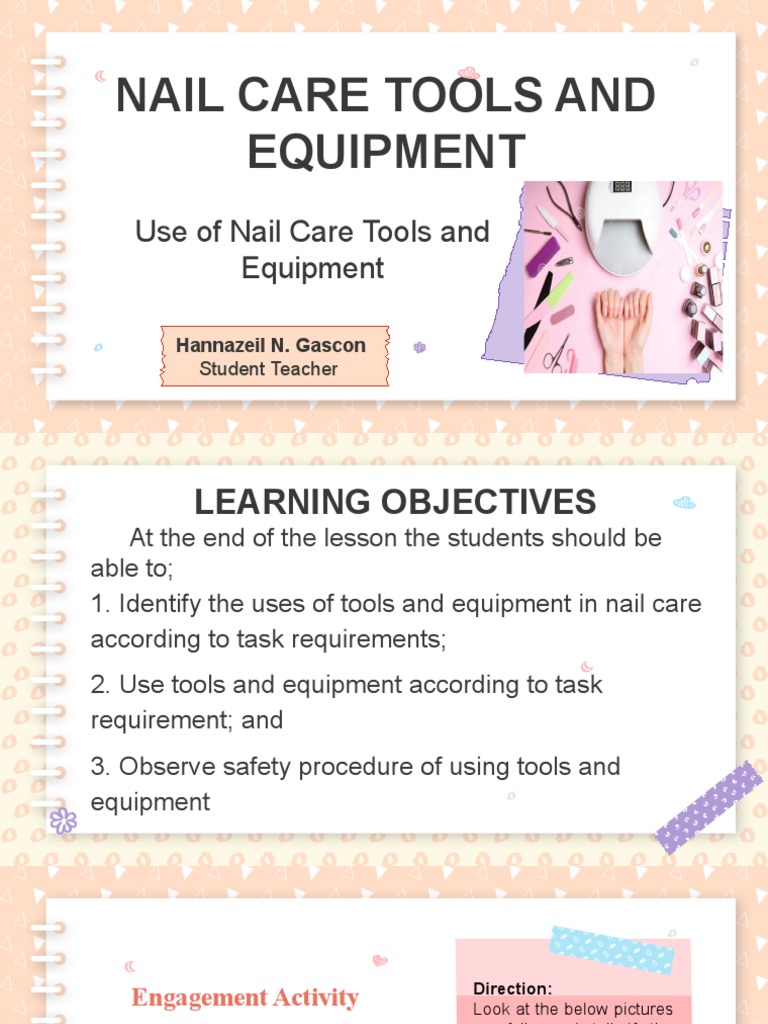 TOOLs and EQUIPMENT NAIL CARE PDF Nail (Anatomy) Integumentary System