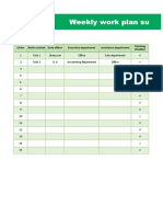 Weekly Work Plan Summary Sheet