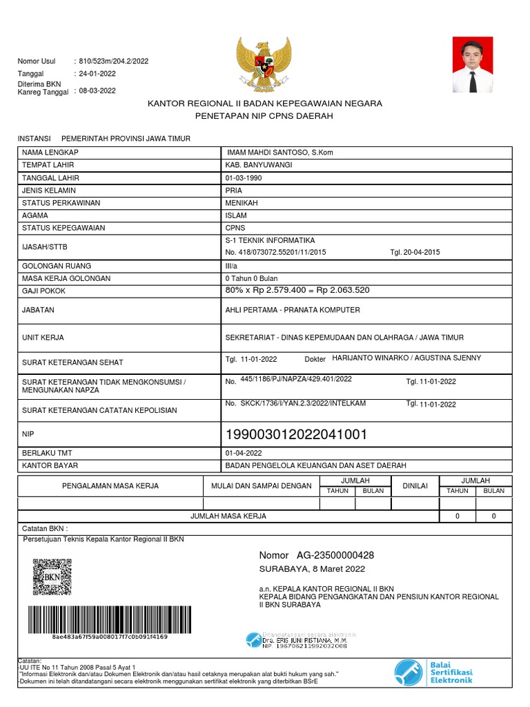 Contoh Pertek PPPK 2022 | PDF