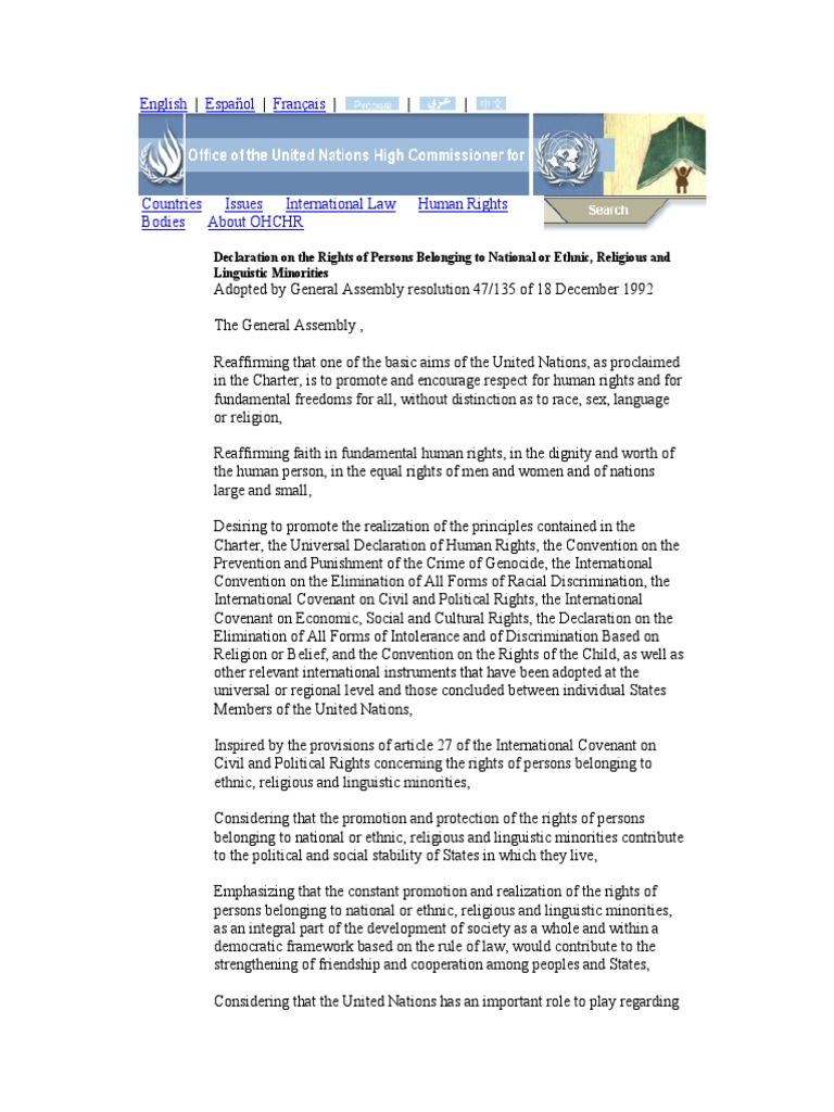 Rights of Ethnic and Linguistic Minorities | PDF | Minority Group ...