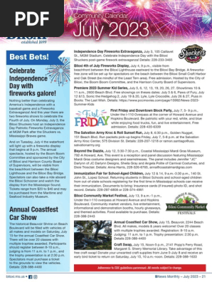 Biloxi July Calendar 2023