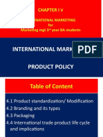 Chapter Four International Marketing Product Policy