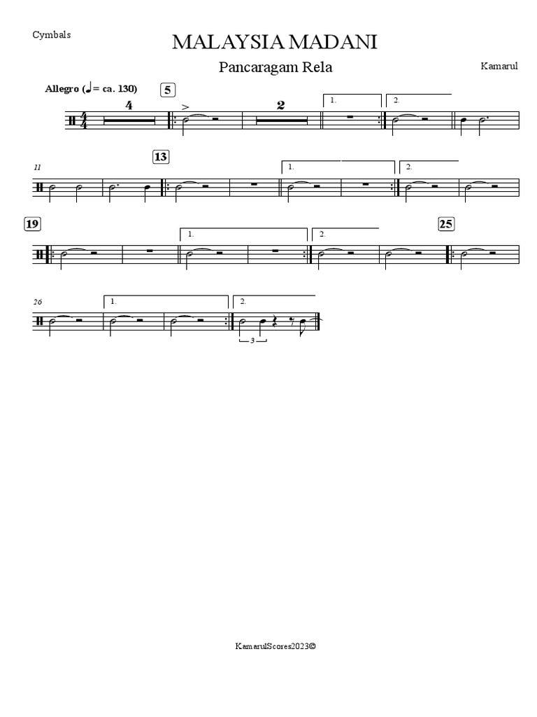 Malaysia Madani - Cymbals | PDF