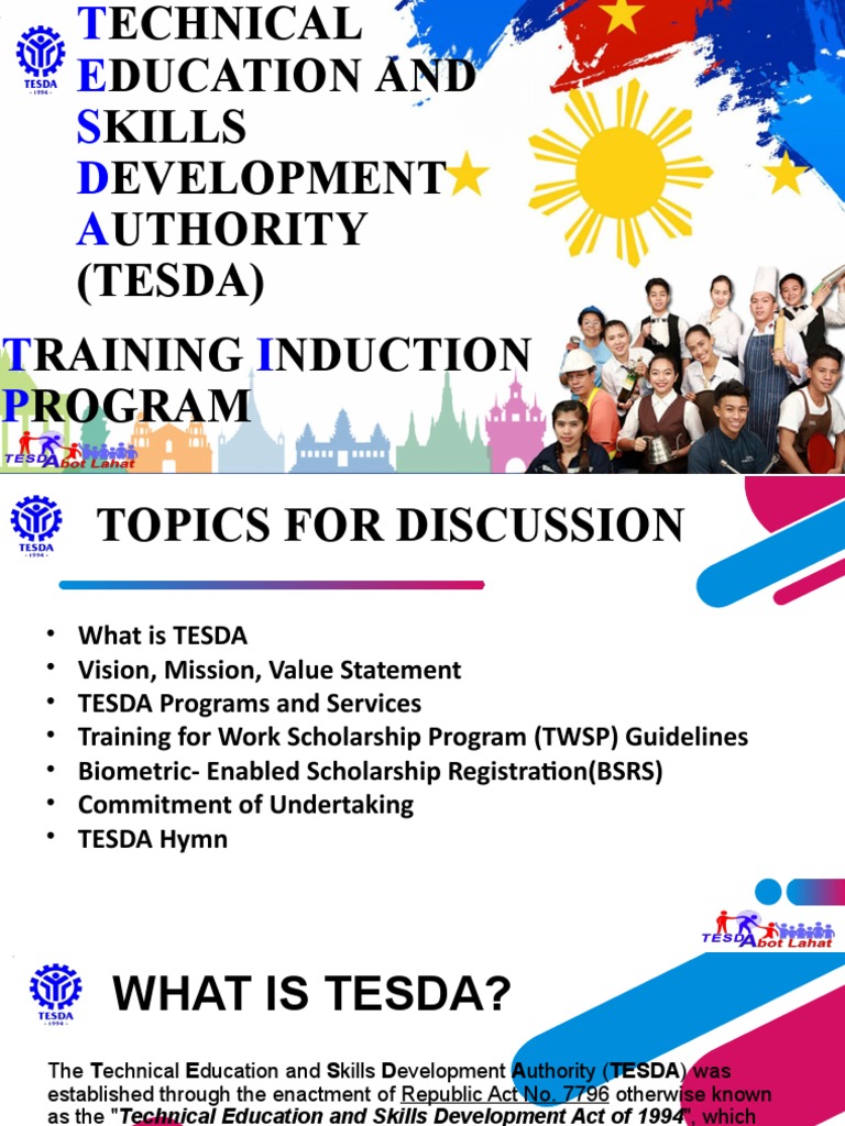 TESDA Training Induction Program Overview | PDF | Vocational Education