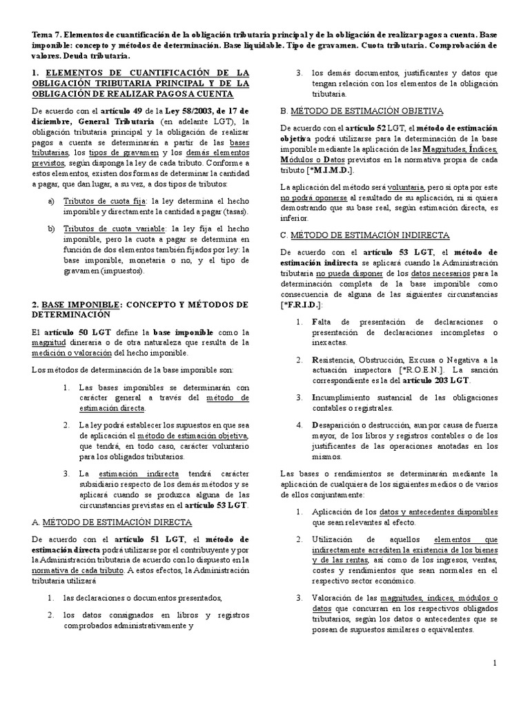 Elementos de las Obligaciones Tributarias | PDF | Impuestos | Contabilidad