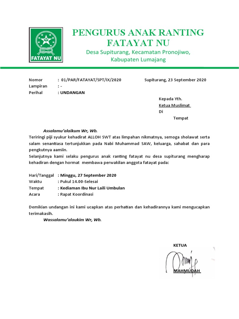 Undangan Fatayat | PDF