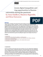 Tensions Between Digital Inequalities and Digital Learning Opportunities in Russian Universities During The Pandemic