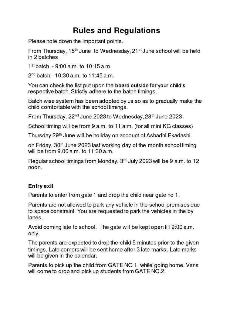 Rules and Regulations PDF