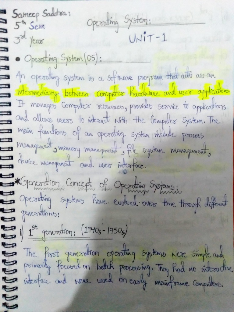 Unit 1 Operating - System | PDF