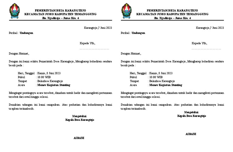 Undangan Desa | PDF