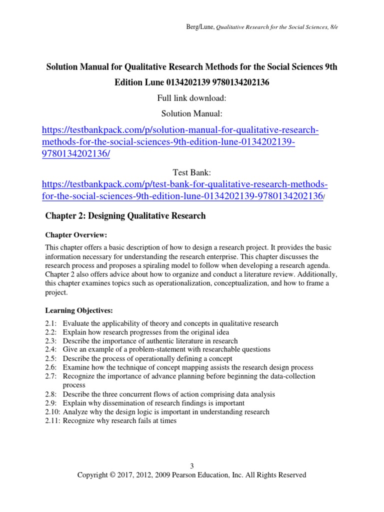 Qualitative Research Methods For The Social Sciences 9th Edition Lune ...