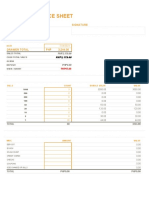 Cashier Balance Sheet