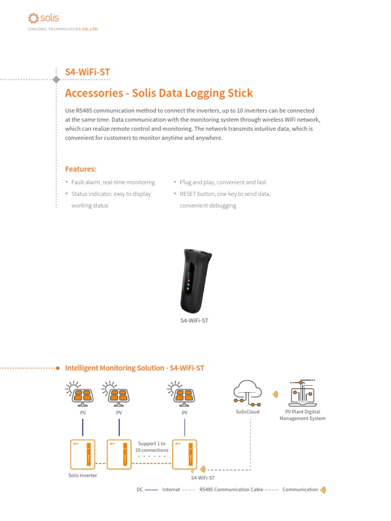 Solis S4-WiFi-ST Data Logging Stick | PDF | Computer Network | Wi Fi