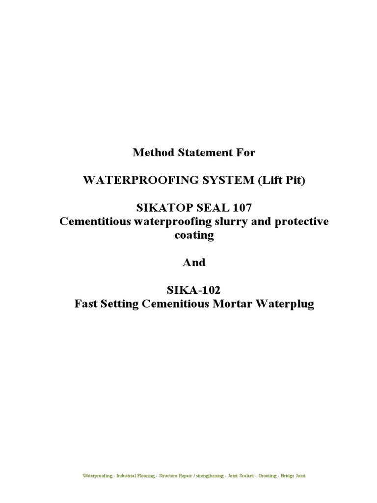 method-statement-for-sikatop-seal-107-pdf-concrete-physical-sciences