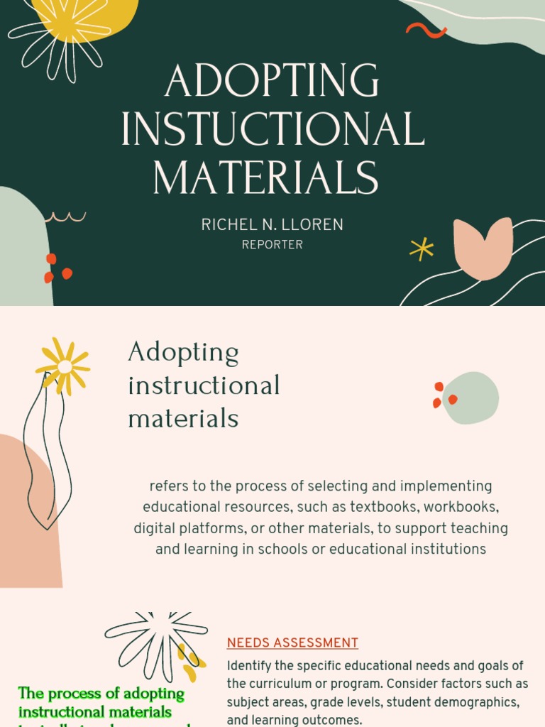 Instructional Materials | PDF | Teachers | Evaluation