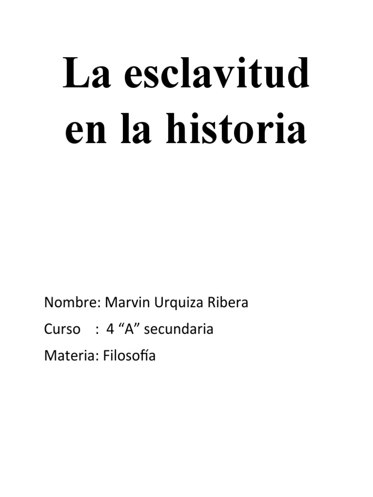 Historia de la Esclavitud en América | PDF | Esclavitud | Esclavitud en ...