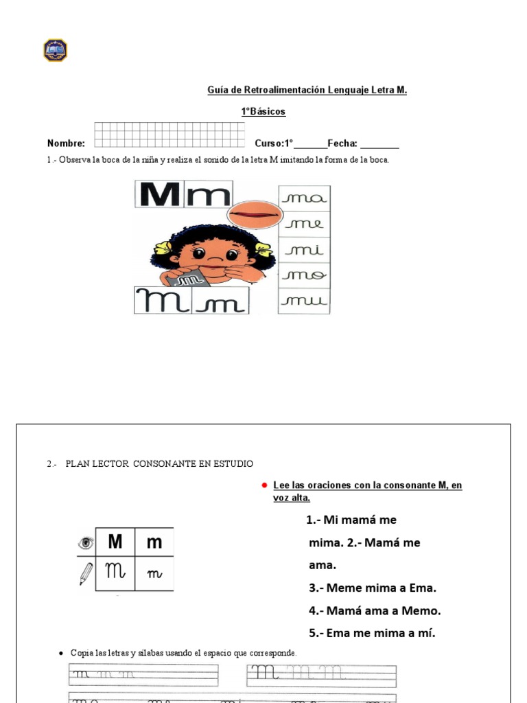 Actividades Didácticas con la Letra M | PDF | Lingüística ...