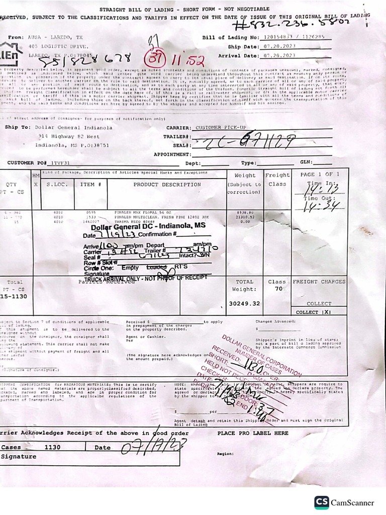 Sample of BOL PDF