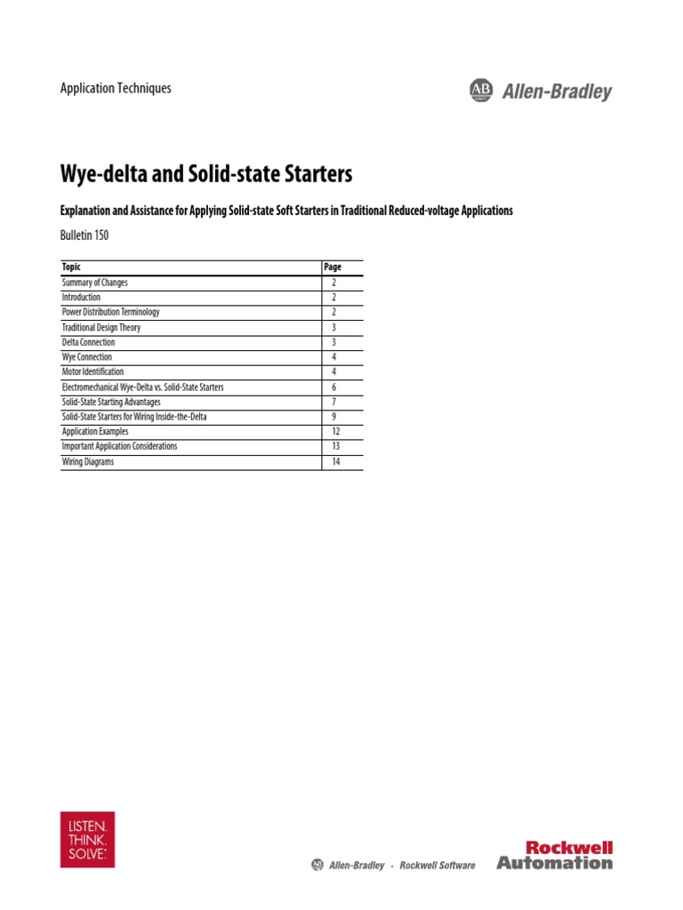 WyeDelta and SolidState Starters Application Techniques PDF