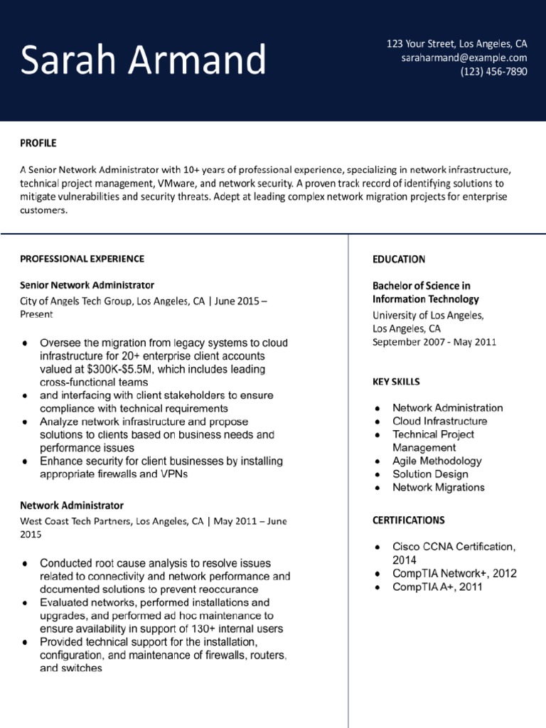Network Administrator Senior Level | PDF