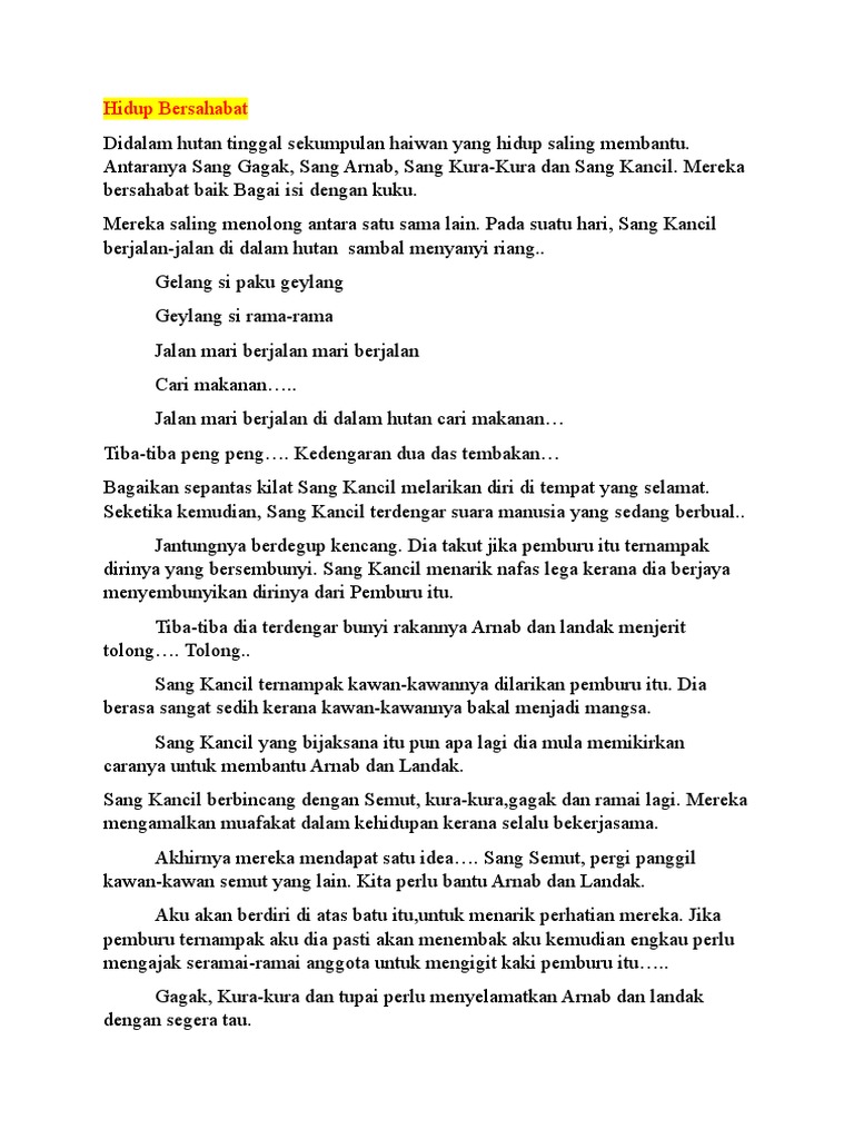 Teks Cerita Tahap 1 | PDF