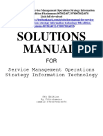 Service Management Operations Strategy Information Technology 8th Edition Fitzsimmons Solution Manual