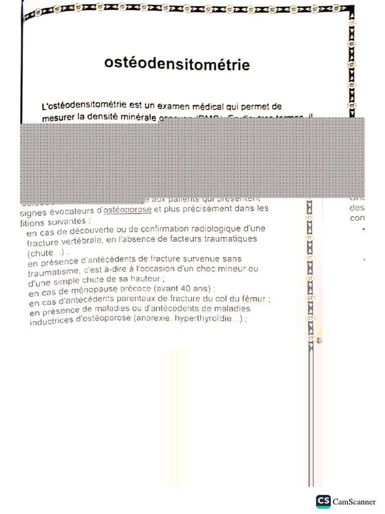 Ostéodensitométrie | PDF