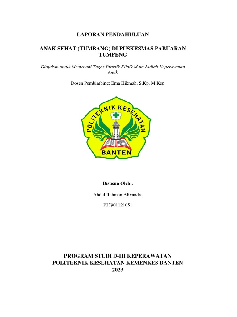 LP Anak Sehat (Tumbuh Kembang) PKM PT | PDF