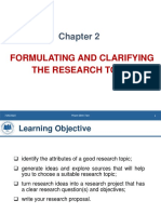 C02 - Formulating and Clarifying The Research Topic