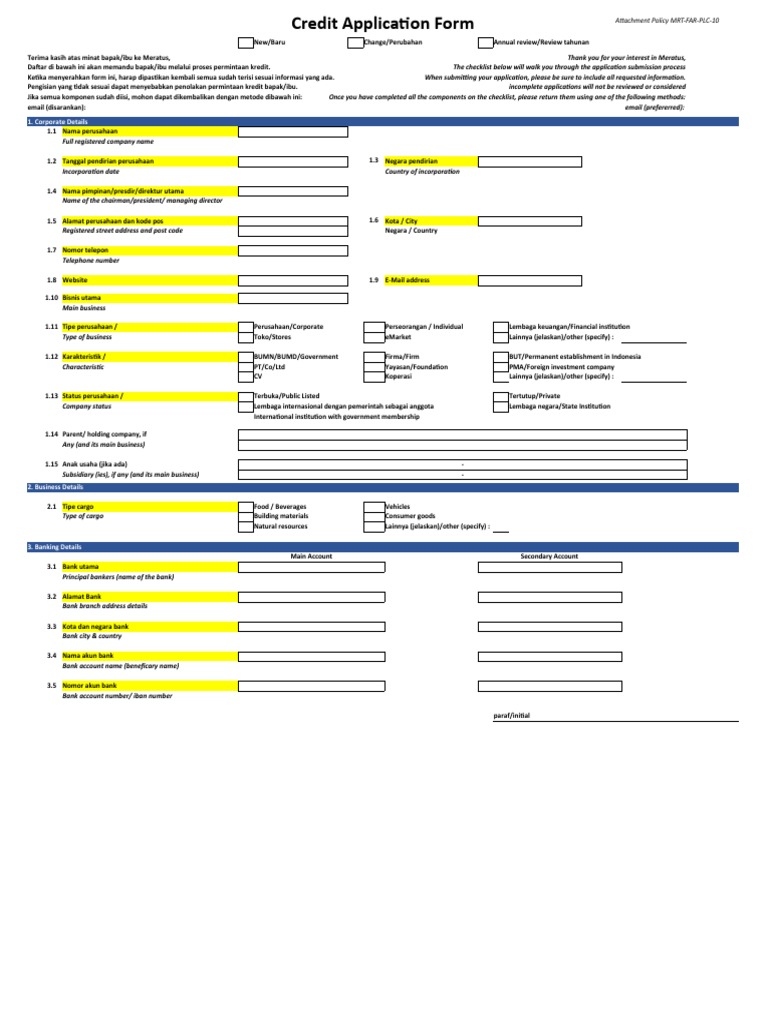 Credit Application Process Guide | PDF | Indemnity | Invoice
