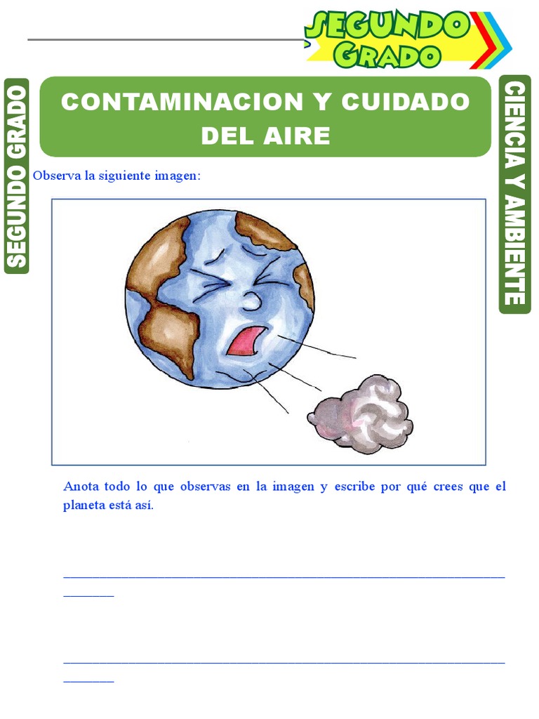Contaminación y Cuidado Del Aire para Segundo Grado de Primaria | PDF ...