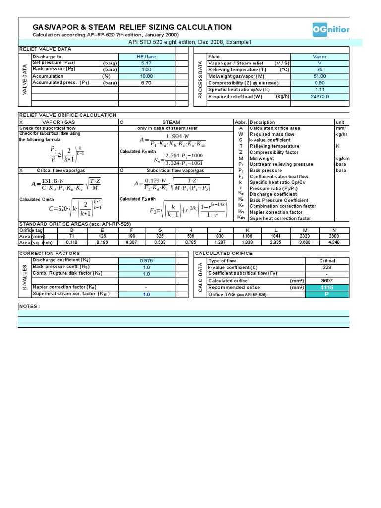 PSV Sizing Calculation Guide | PDF | Statistical Mechanics | Classical ...