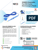 Brosur SINMED Disposable Pen ESU Cauter Electrosurgical Pencil