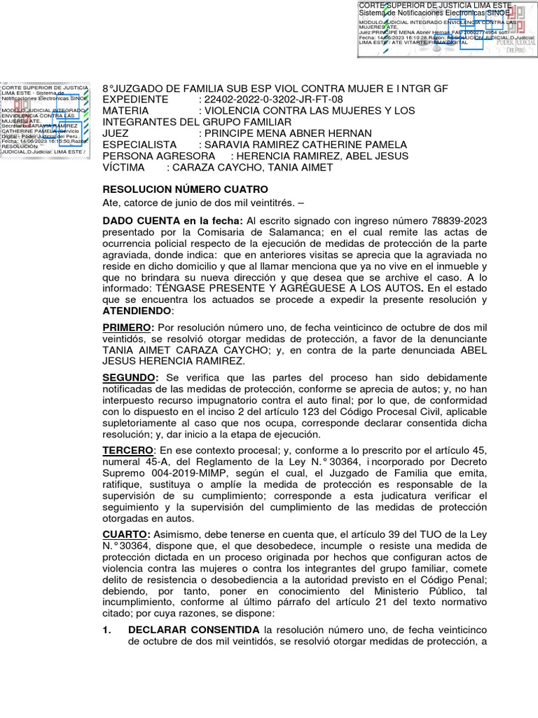 Res Cuatro Exp 22402-2022 | PDF | Ley procesal | Justicia