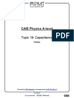 Notes - Topic 19 Capacitance - CAIE Physics A-Level