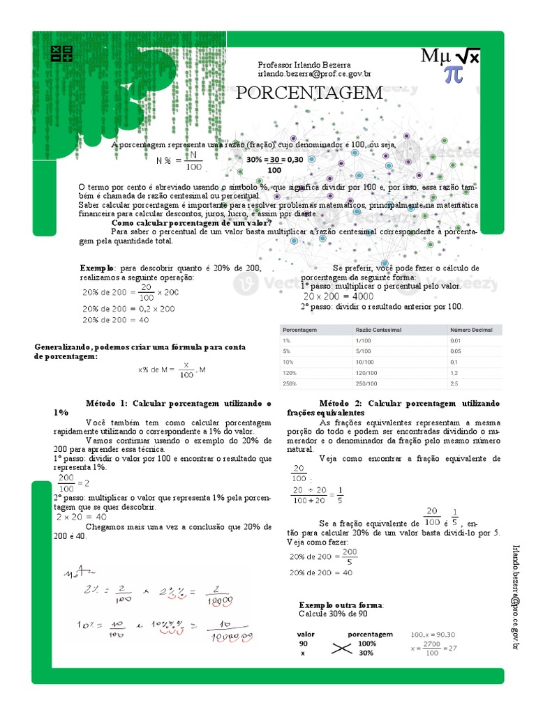 Porcentagem | PDF | Percentagem | Matemática