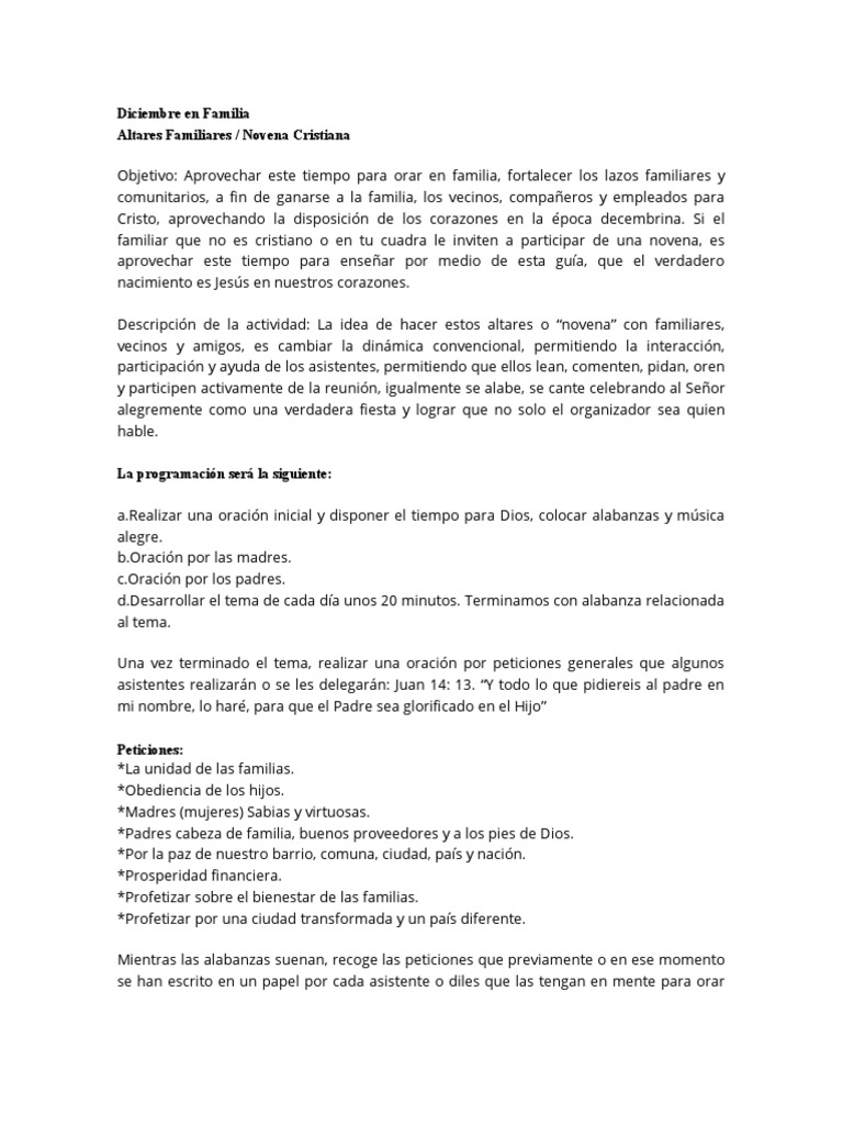 Novena de Navidad PDF Oración Pecado