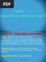 Unit - 3 Unit - 3 Data Base Managemant Data Base Managemant