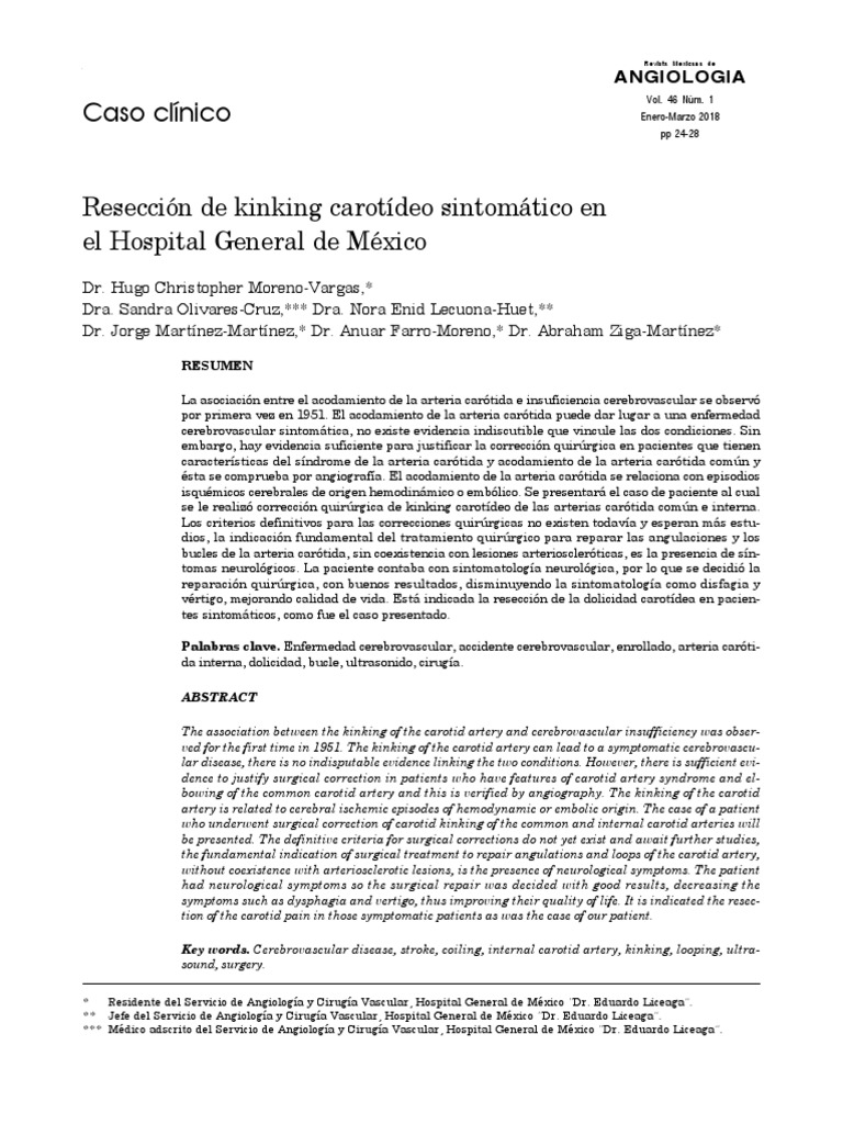 Kinking Carotideo | PDF | Carrera | Medicina CLINICA