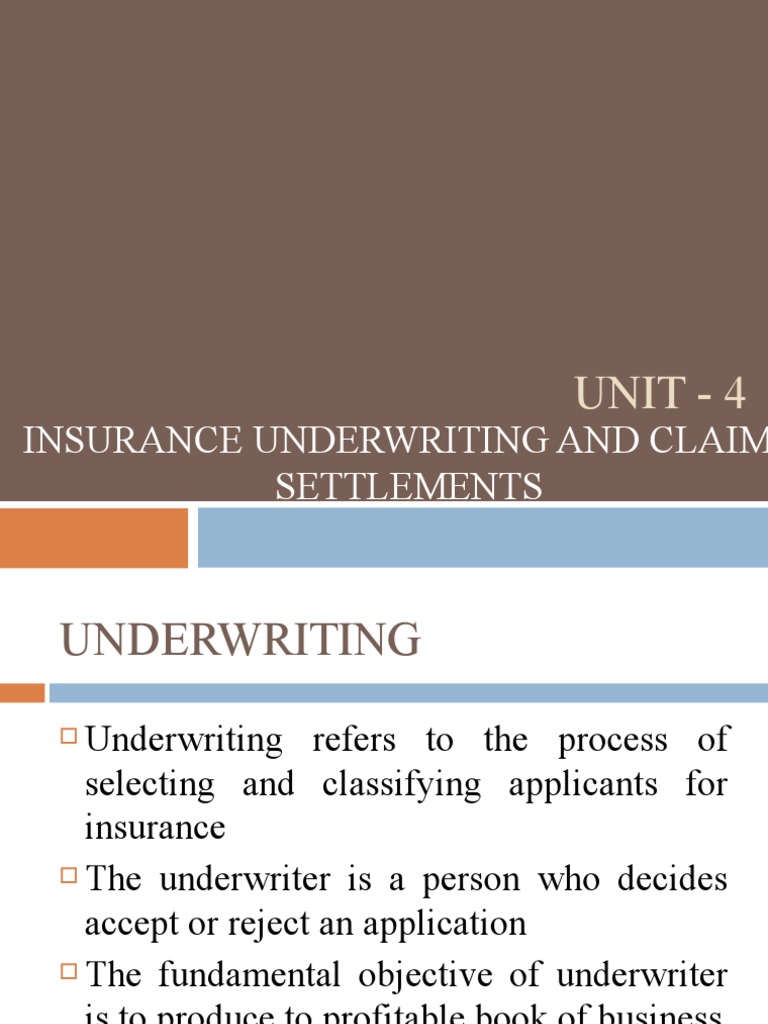 Insurance Underwriting and Claims Guide | PDF | Underwriting | Insurance