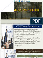 Lecture # I. Sistem Manajemen Risiko Lingkungan